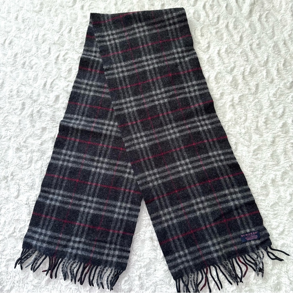 Burberry LONDON Scarf Black Nova Check Lambswool - Picture 2 of 6